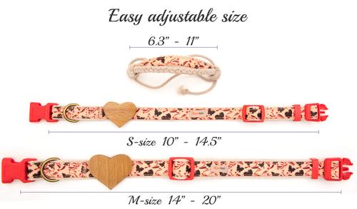 Show full view: Pettsie Heart Dog Collar, Red, Small slide 5 of 7