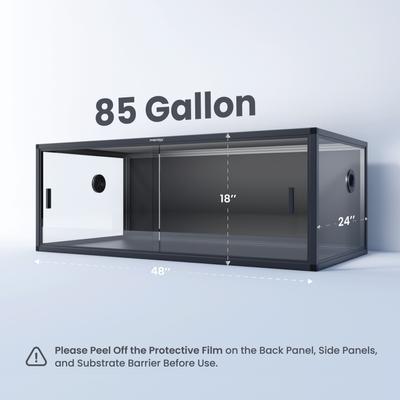 Show full view: Phailozoo 85 Gallon Reptile Tank, Ultimate Black slide 2 of 9