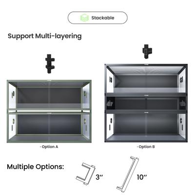 Show full view: Phailozoo 85 Gallon Reptile Tank, Ultimate Black slide 7 of 9