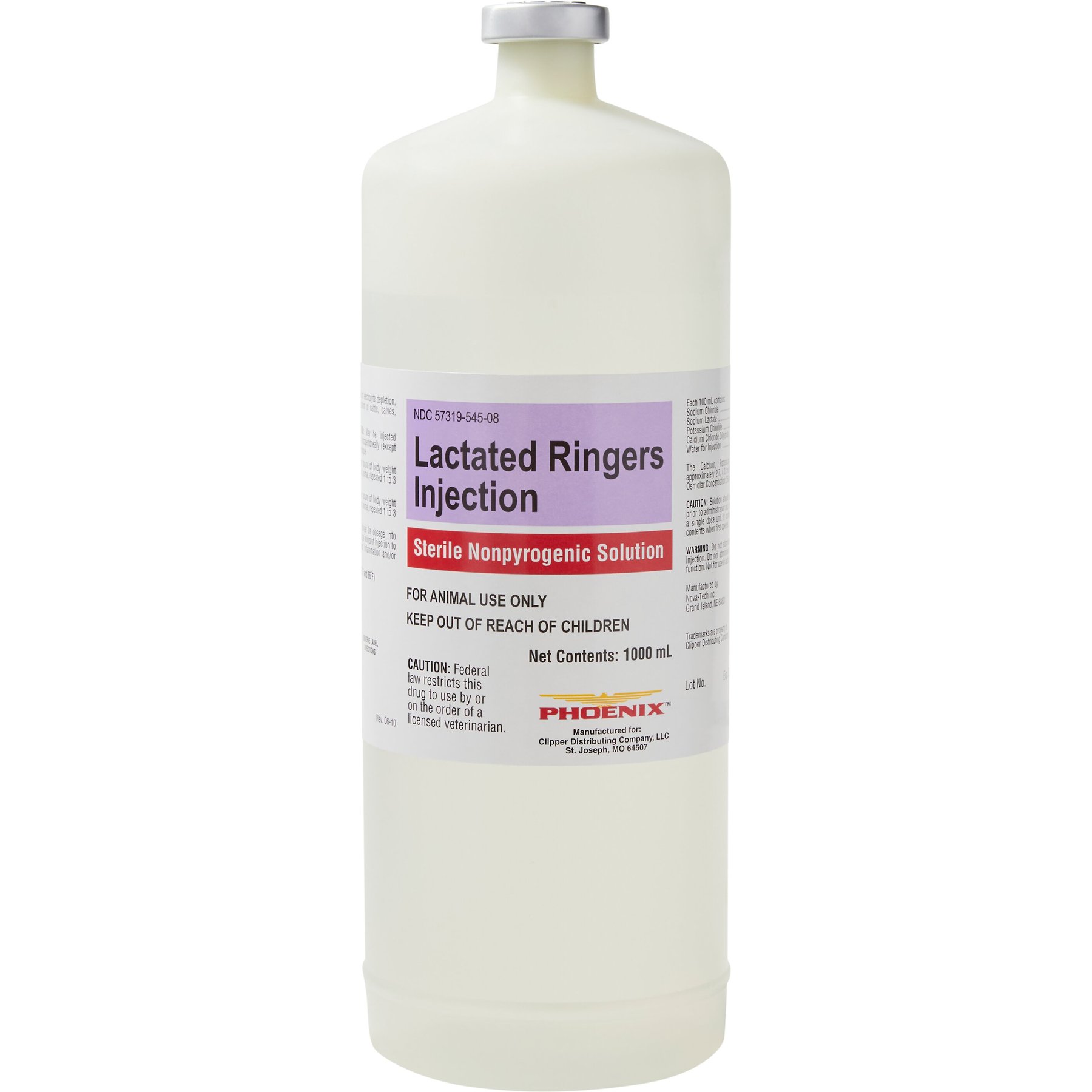 Phoenix Lactated Ringers Electrolyte Injectable Bottle, 1000 mL