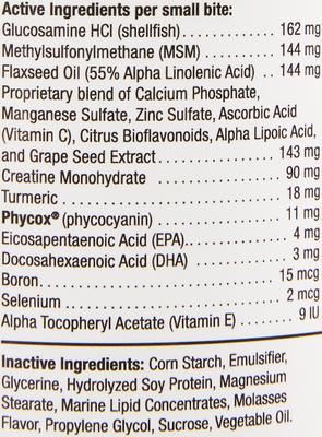 Show full view: Phycox HypoAllergenic HA Small Bites Soft Chews Joint Supplement for Dog, 120 count slide 4 of 7
