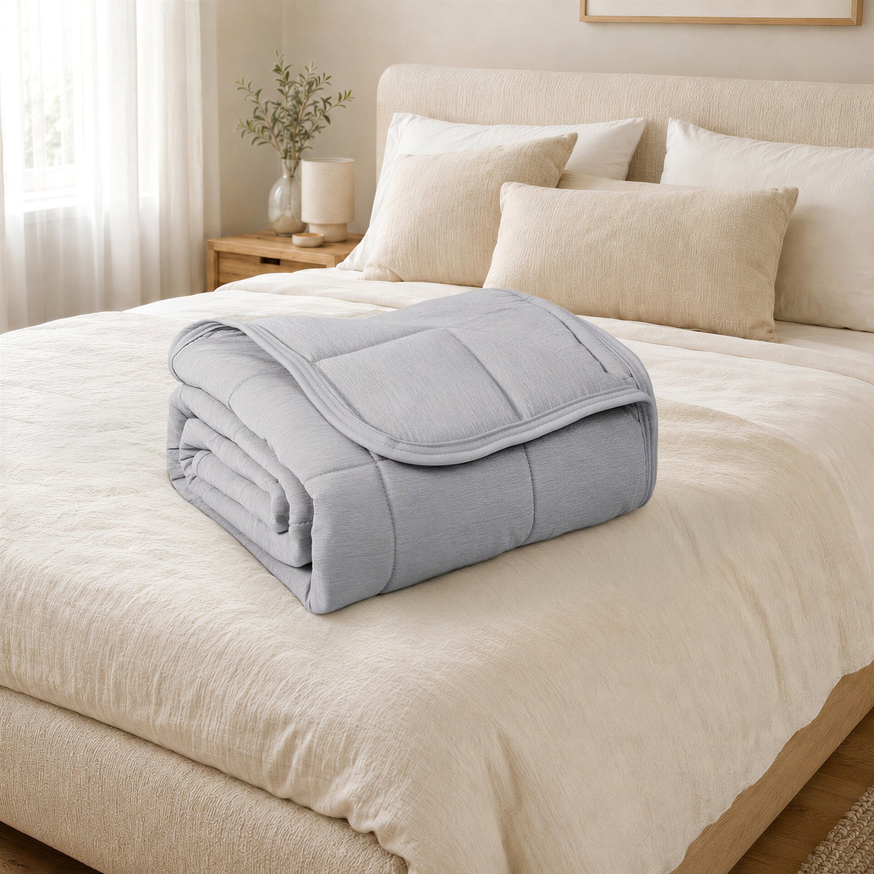 PICK FOR LIFE Q-MAX Comforter Washable Light Weight Cooling Blanket for Dogs, Grey, 48 x 62-in