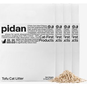 Pidan Organic Tofu Cat Litter, 5.29-lb bag, 4 count