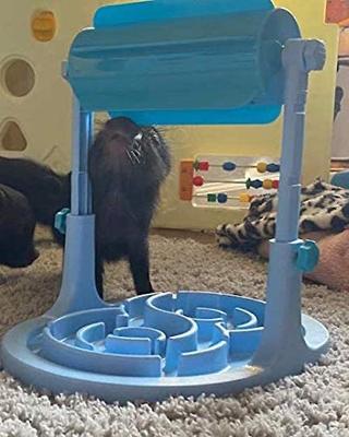 Show full view: Piggy Poo and Crew Adjustable Height Slow Feeder Pet Bowl, Blue slide 2 of 7
