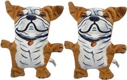 Piggy Poo and Crew Bulldog Paper Crinkle Squeaker Pig Toy, 2 count