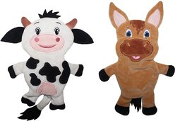 Piggy Poo and Crew Cow & Horse Paper Crinkle Squeaker Toy, 2 count