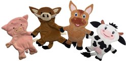 Piggy Poo and Crew Farm Animals Paper Crinkle Squeaker Toy, 4 count