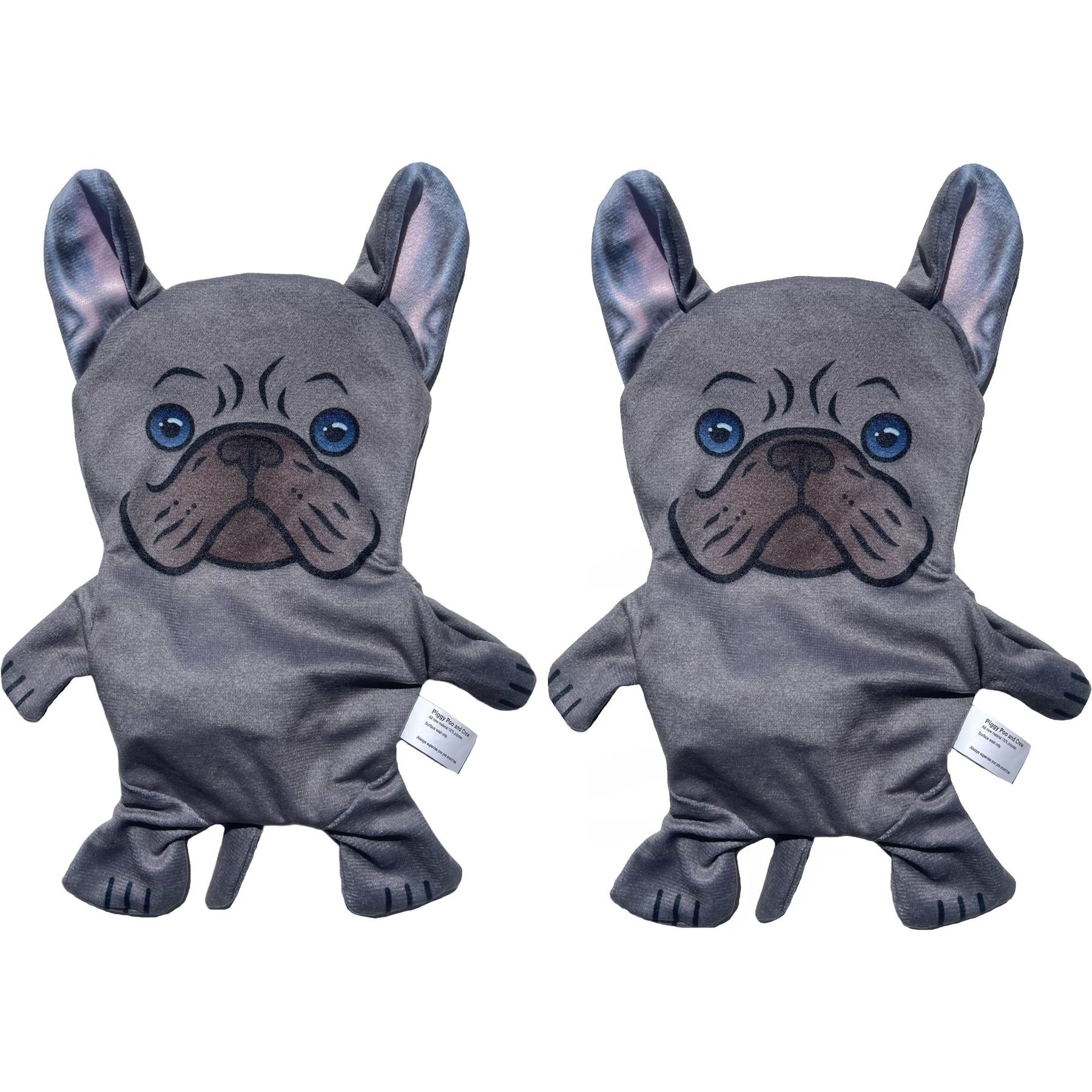 Piggy Poo and Crew French Bulldog Paper Crinkle Squeaker Toy, 2 count