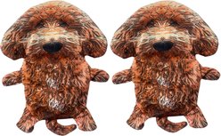 Piggy Poo and Crew Goldendoodle Paper Crinkle Squeaker Toy, 2 count