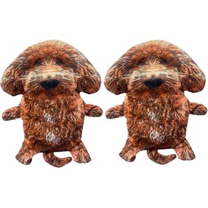 Piggy Poo and Crew Goldendoodle Paper Crinkle Squeaker Toy, 2 count
