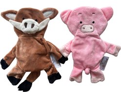 Piggy Poo and Crew Pig & Boar Paper Crinkle Squeaker Toy, 2 count