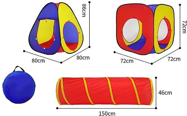 Piggy Poo and Crew Play Tunnel & Pop Up Ball Pit Tent with 50 Balls Pet Toy