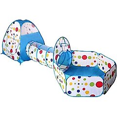 Piggy Poo and Crew Play Tunnel & Pop Up Tent Round Ball Pit with 50 Balls Pet Toy