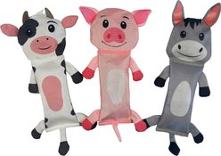 Piggy Poo and Crew Ruffhouse Cow, Pig, & Donkey Squeaky Pig Toys, 3 count slide 1 of 4