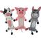 Show in main carousel: Piggy Poo and Crew Ruffhouse Cow, Pig, & Donkey Squeaky Pig Toys, 3 count slide 1 of 6