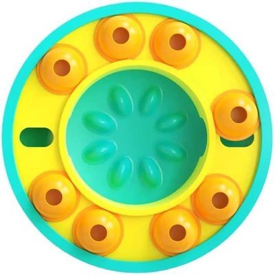 Piggy Poo and Crew Piggy Poo and Crew Slow Feeder Puzzle Game Farm Toy, Medium, Blue & Yellow