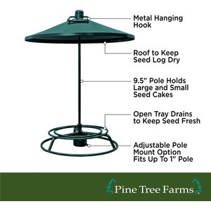 Pine Tree Farms Classic Seed Log Wild Bird Tray Feeder