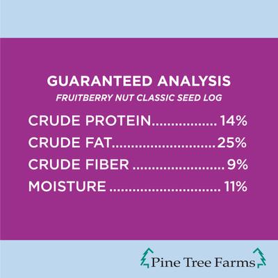 Show full view: Pine Tree Farms FruitBerry Nut Classic Seed Log Wild Bird Food, 28-oz tub slide 7 of 9