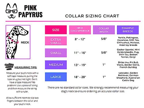 Show full view: Pink Papyrus Blue White Polyester Dog Collar, Large: 18 to 28-in neck 1-in wide slide 3 of 5