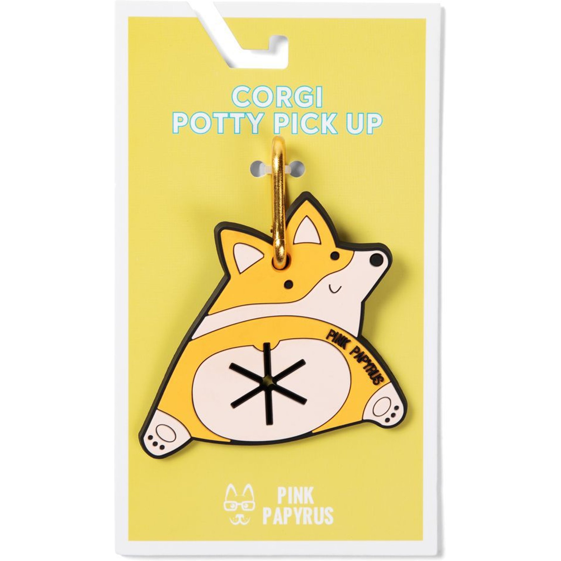 Pink Papyrus Corgi Potty Pick Up Dog Poop Bag Holder