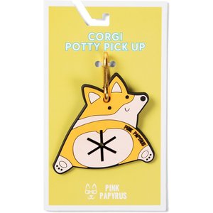 Pink Papyrus Corgi Potty Pick Up Dog Poop Bag Holder