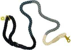 Pink Papyrus Cotton Rope Dog Leash, Black Ombre, 6-ft long, 1/2-in wide