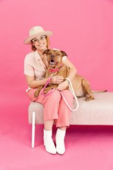 Pink Papyrus Cotton Rope Dog Leash, Pink Ombre, 6-ft long, 1/2-in wide slide 2 of 4