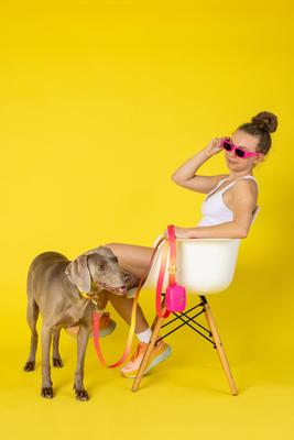 Show full view: Pink Papyrus Dog Poop Bag Dispenser & Treat Pouch, Hot Pink slide 5 of 11