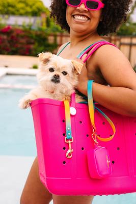 Show full view: Pink Papyrus Dog Poop Bag Dispenser & Treat Pouch, Hot Pink slide 7 of 11