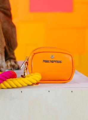 Show full view: Pink Papyrus Dog Poop Bag Dispenser & Treat Pouch, Orange slide 9 of 11