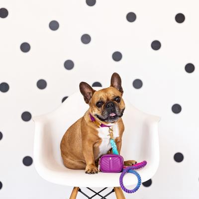 Show full view: Pink Papyrus Dog Poop Bag Dispenser & Treat Pouch, Purple slide 4 of 11