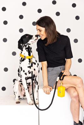 Show full view: Pink Papyrus Dog Poop Bag Dispenser & Treat Pouch, Yellow slide 8 of 10