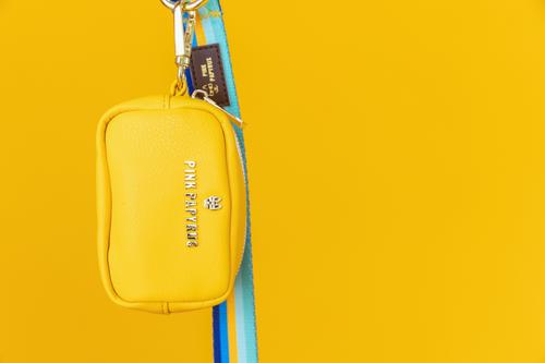 Show full view: Pink Papyrus Dog Poop Bag Dispenser & Treat Pouch, Yellow slide 5 of 10