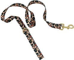 Pink Papyrus Leopard Polyester Dog Leash, 4-ft long 1-in wide