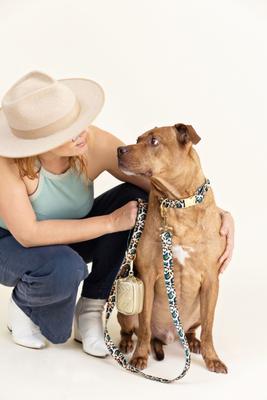 Show full view: Pink Papyrus Leopard Polyester Dog Leash, 4-ft long 1-in wide slide 2 of 5