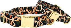 Pink Papyrus Leopard Synthetic Dog Collar, X-Small: 8 to 12-in neck 5/8-in wide