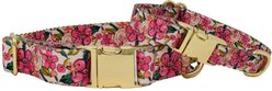 Pink Papyrus Pink Floral Synthetic Dog Collar, Medium: 13 to 19-in neck 1-in wide