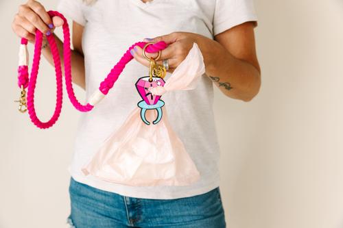 Show full view: Pink Papyrus Ring Pop Potty Pick Up Dog Poop Bag Holder slide 4 of 6