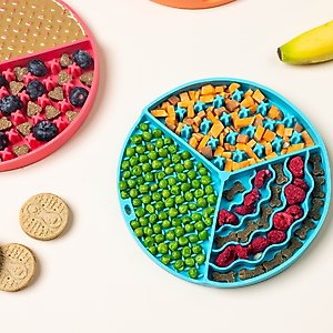 Pink Papyrus Silicone Slow Feeder Dog Lick Mat, Blue