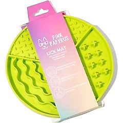 Pink Papyrus Silicone Slow Feeder Dog Lick Mat, Green