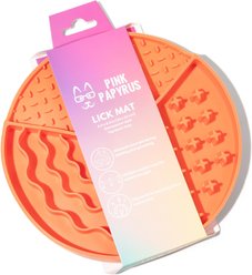 Pink Papyrus Silicone Slow Feeder Dog Lick Mat, Orange