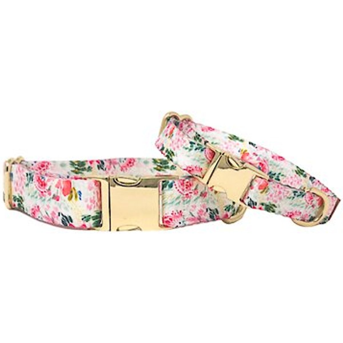 Pink Papyrus Spring Floral Polyester Dog Collar, X-Small: 8 to 12-in neck 5/8-in wide