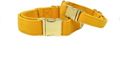 Pink Papyrus Synthetic Dog Collar, Yellow, Small: 11 to 16-in neck 5/8-in wide