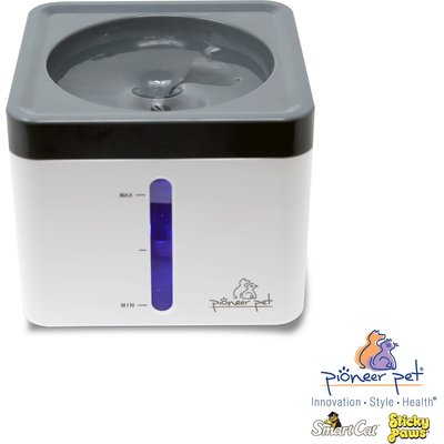 Pioneer Pet Pioneer Pet Mini Vortex Plastic Dog & Cat Water Fountain, White, 80-oz