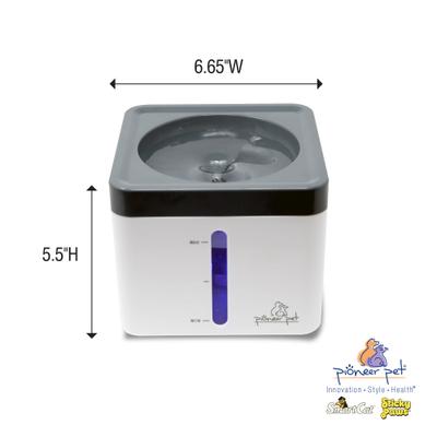 Show full view: Pioneer Pet Mini Vortex Plastic Dog & Cat Water Fountain, White, 80-oz slide 3 of 7