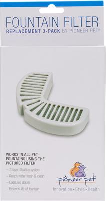 Show full view: Pioneer Pet Raindrop Ceramic Dog & Cat Fountain, White, 60-oz + Replacement Filters, 3 pack slide 7 of 8