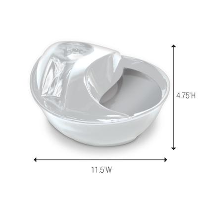 Show full view: Pioneer Pet Raindrop Ceramic Dog & Cat Fountain, White, 60-oz slide 2 of 12