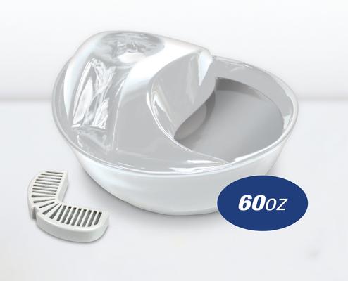 Show full view: Pioneer Pet Raindrop Ceramic Dog & Cat Fountain, White, 60-oz slide 5 of 12