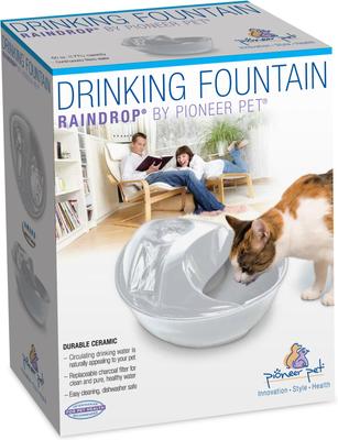 Show full view: Pioneer Pet Raindrop Ceramic Dog & Cat Fountain, White, 60-oz slide 8 of 12