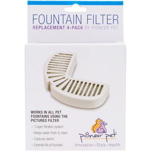 Pioneer Pet Replacement Filters for Ceramic & Stainless Steel Fountains, 4 pack